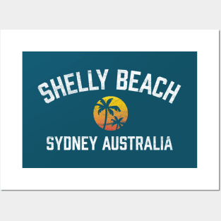 Shelly Beach Sydney Australia NSW Sunset Palm Posters and Art